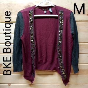 BKE Boutique faux jewel embellished cardigan, sweater, Medium